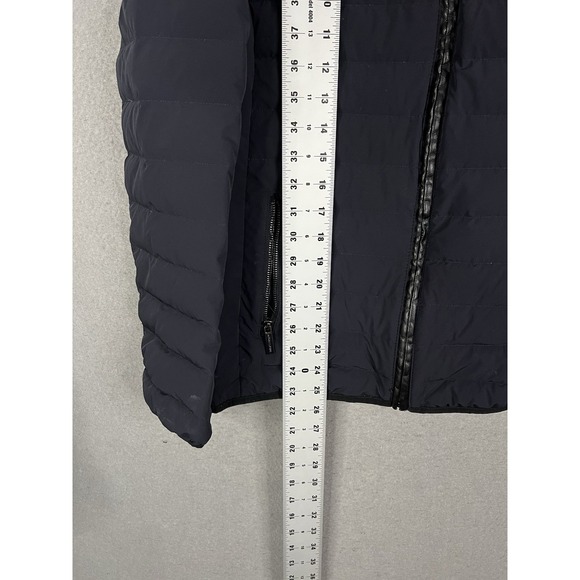 Michael Kors Navy Packable Down Fill Puffer, Fitted Coat w/ Hood- Women's Large - Picture 5 of 9